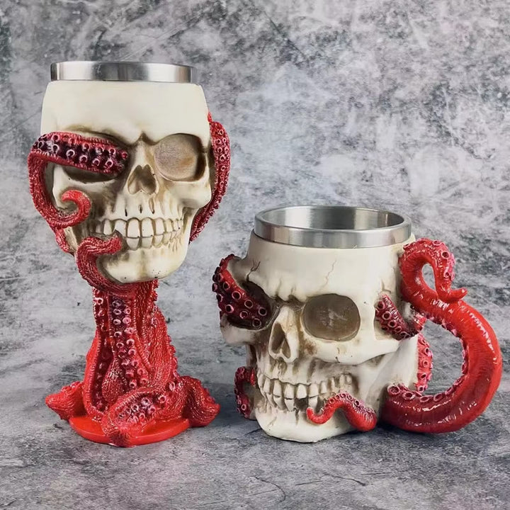 WorldNorse Steampunk Octopus Skull Mug / Goblet