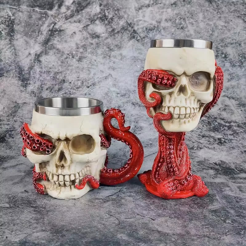 WorldNorse Steampunk Octopus Skull Mug / Goblet