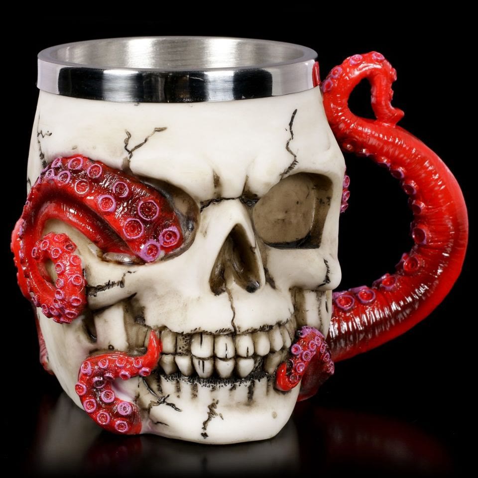 WorldNorse Steampunk Octopus Skull Mug / Goblet