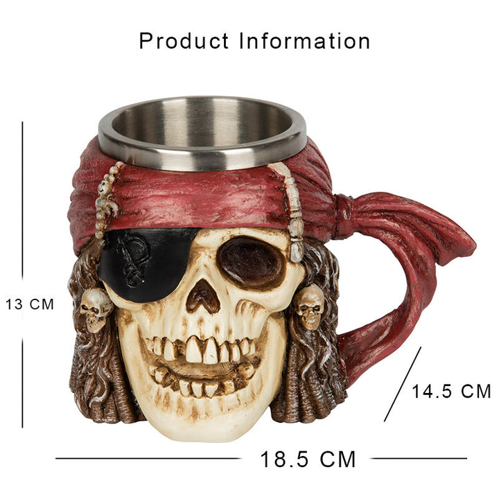 WorldNorse Pirate Skull Tower Beer Mug