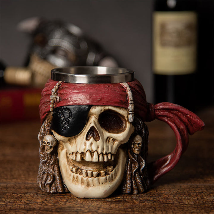 WorldNorse Pirate Skull Tower Beer Mug