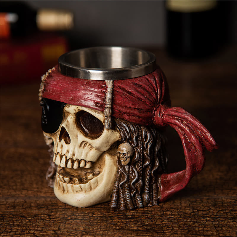 WorldNorse Pirate Skull Tower Beer Mug