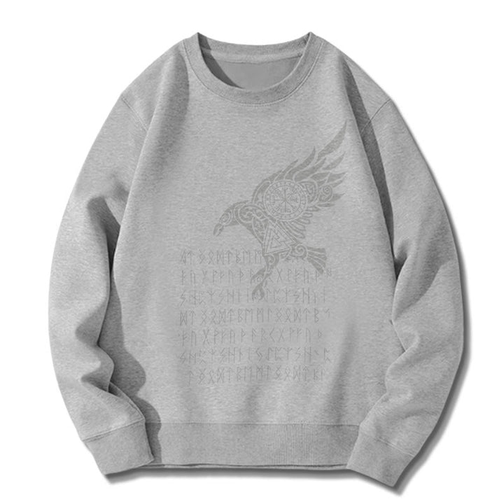 WorldNorse Raven With Vegvisir Runes Valknut Sweatshirt