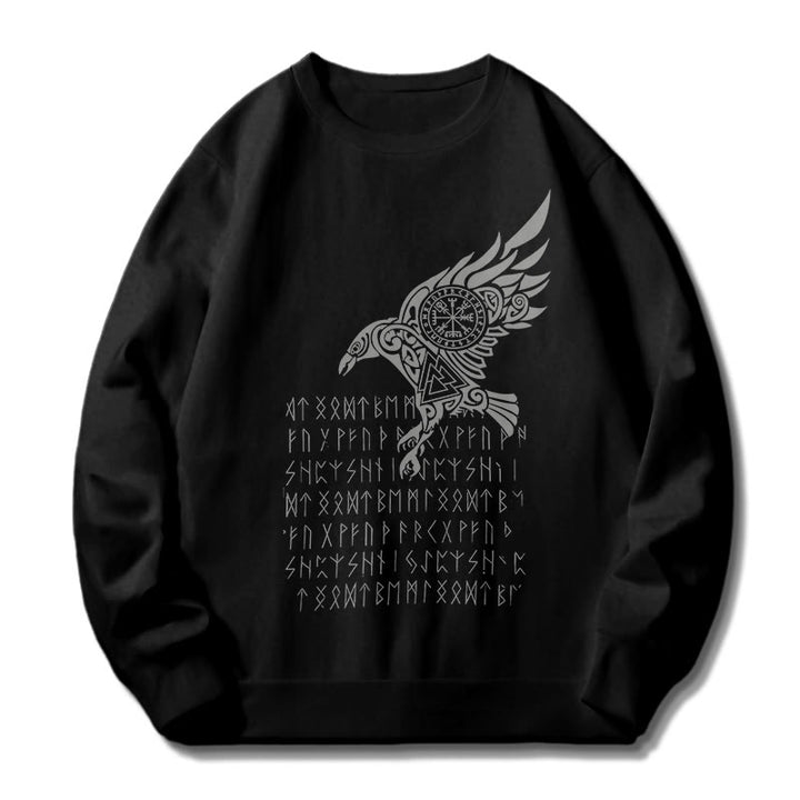 WorldNorse Raven With Vegvisir Runes Valknut Sweatshirt - image 2