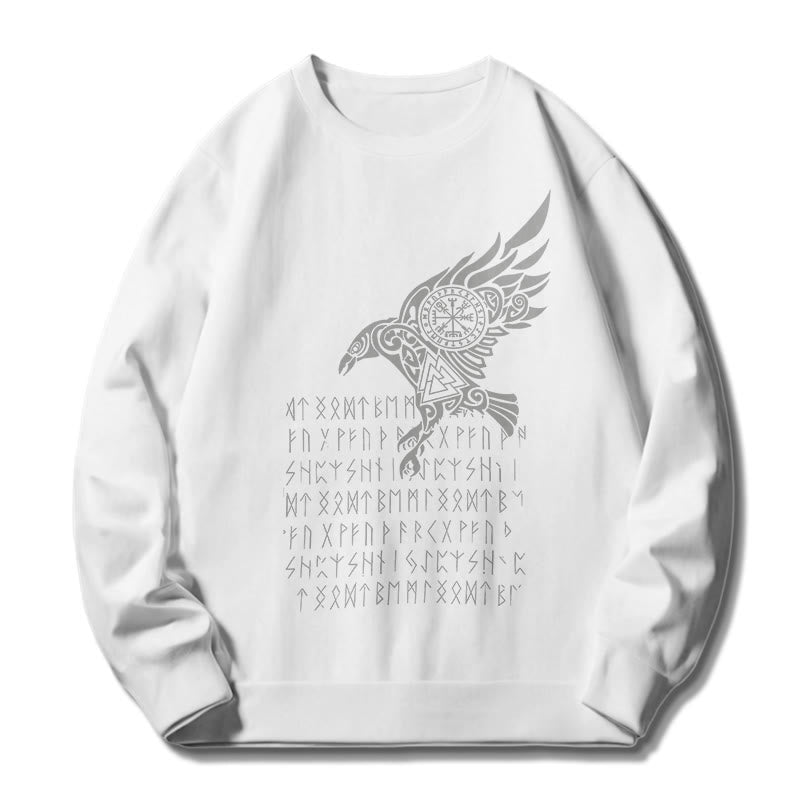 WorldNorse Raven With Vegvisir Runes Valknut Sweatshirt