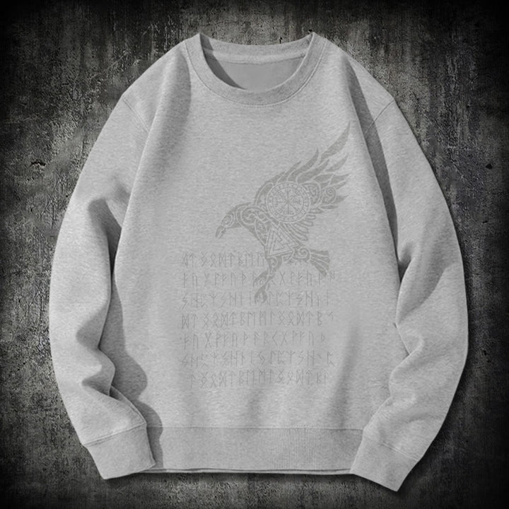 WorldNorse Raven With Vegvisir Runes Valknut Sweatshirt