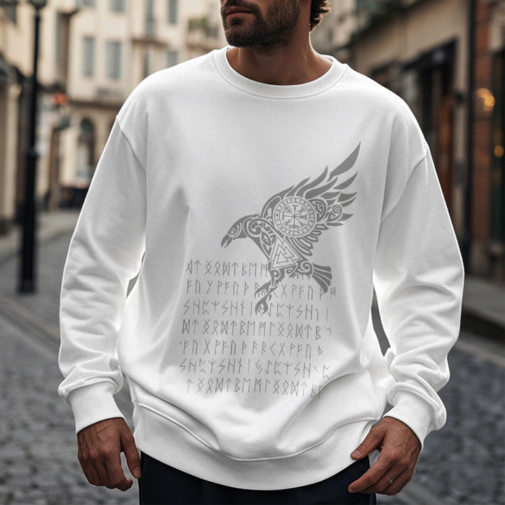 WorldNorse Raven With Vegvisir Runes Valknut Sweatshirt - image 14