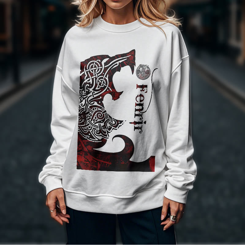 WorldNorse Viking Wolve Fenrir Blood Sweatshirt - image 17