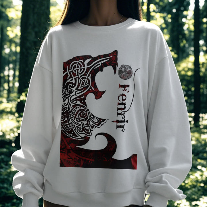 WorldNorse Viking Wolve Fenrir Blood Sweatshirt - image 16