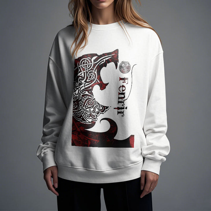 WorldNorse Viking Wolve Fenrir Blood Sweatshirt - image 15
