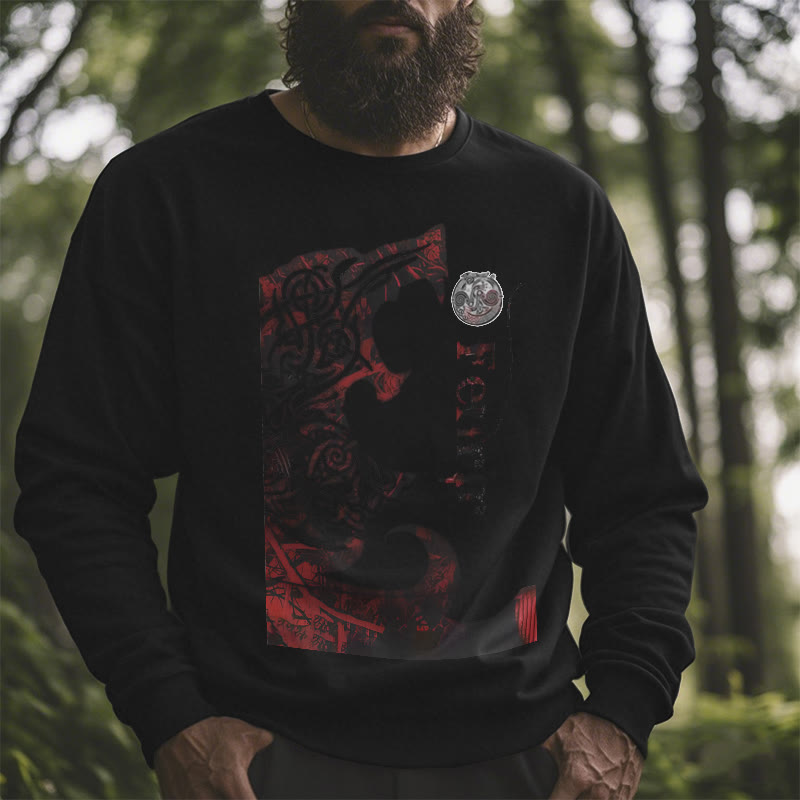 WorldNorse Viking Wolve Fenrir Blood Sweatshirt