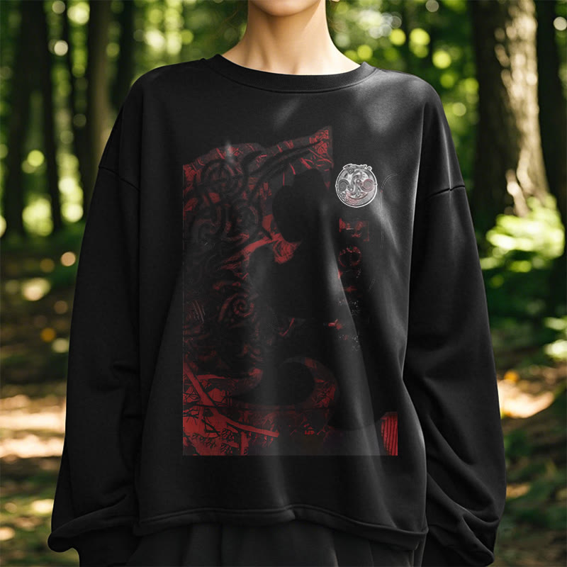 WorldNorse Viking Wolve Fenrir Blood Sweatshirt - image 8