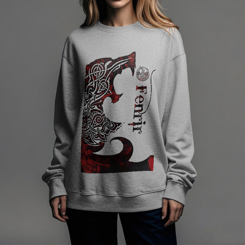 WorldNorse Viking Wolve Fenrir Blood Sweatshirt