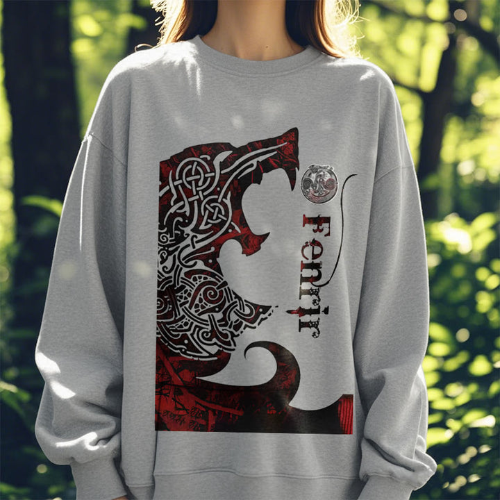 WorldNorse Viking Wolve Fenrir Blood Sweatshirt