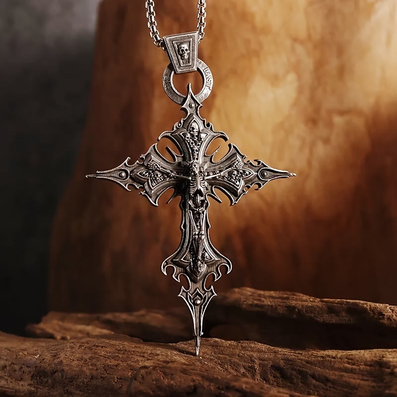 FREE Today: Bones of Faith Gothic Skull Cross Pendant Necklace