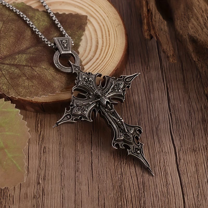 FREE Today: Bones of Faith Gothic Skull Cross Pendant Necklace