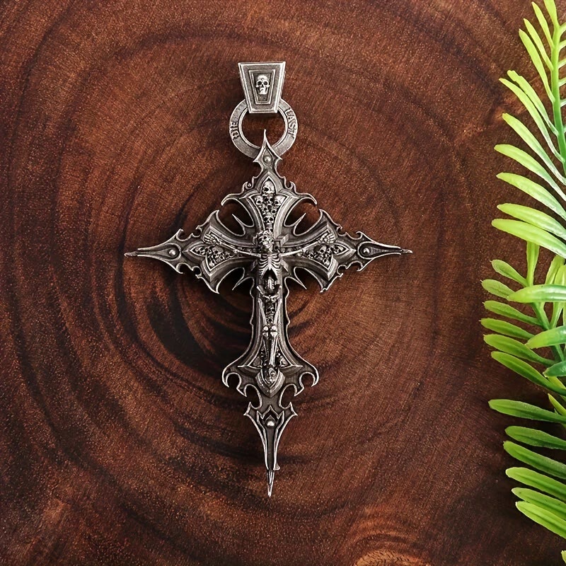 FREE Today: Bones of Faith Gothic Skull Cross Pendant Necklace