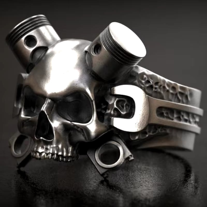 FREE Today: Piston Wrench Skull Punk Ring