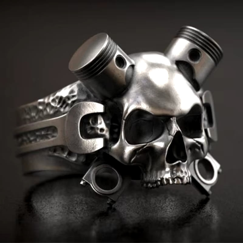 FREE Today: Piston Wrench Skull Punk Ring