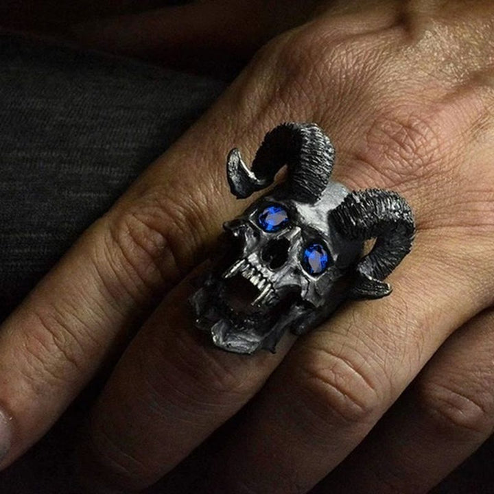 FREE Today: Satan Goat Head Skull Eyes Ring