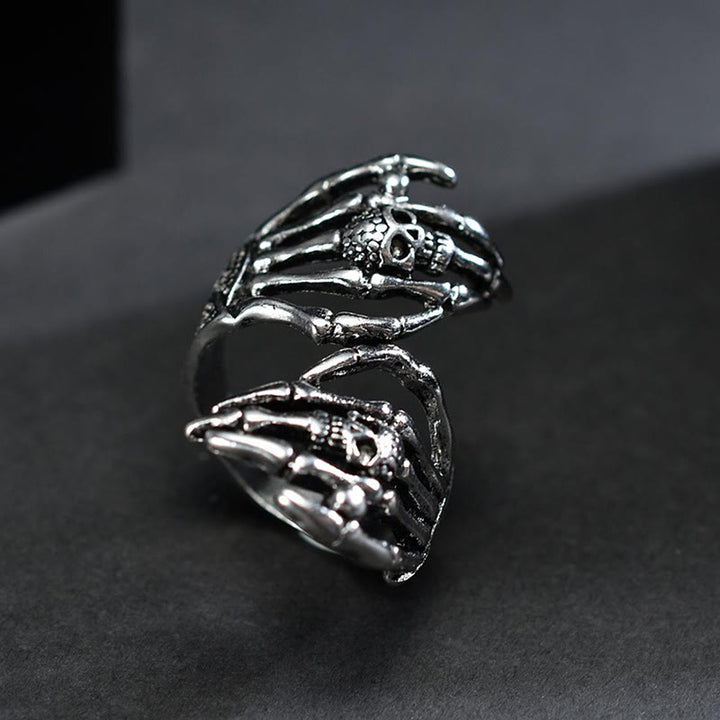 FREE Today: Dark Skull Double Hand Grab Ring