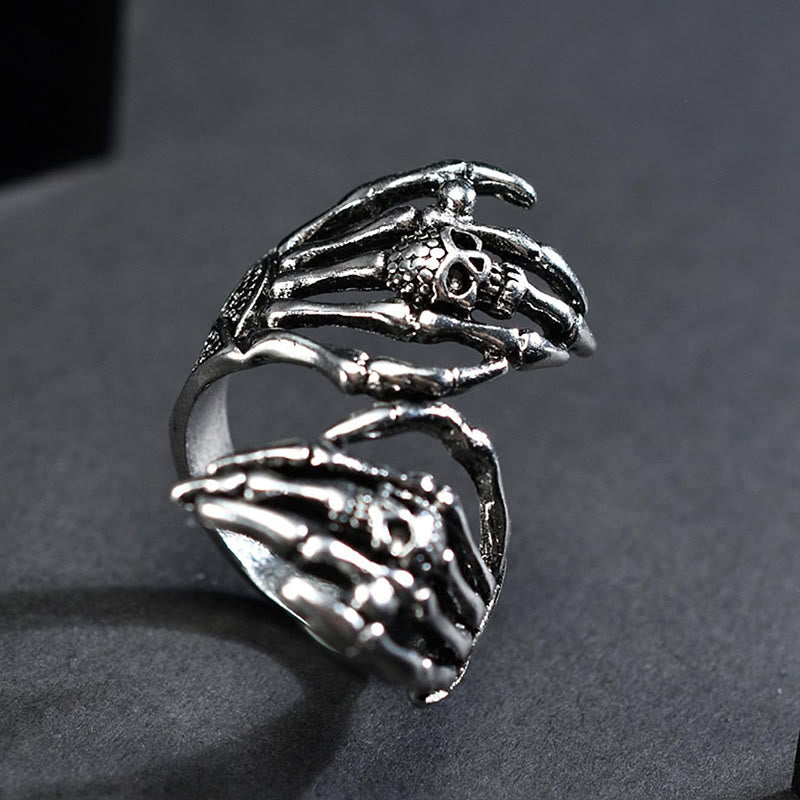 FREE Today: Dark Skull Double Hand Grab Ring