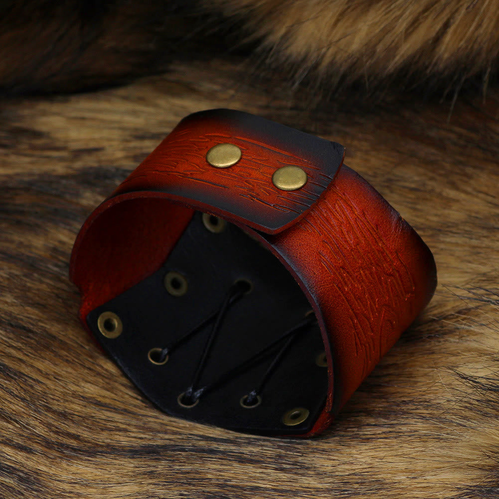 WorldNorse Mjolnir Leather Cuff Bracelet