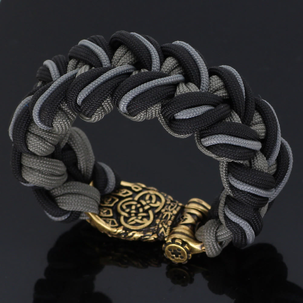 WorldNorse Braided Viking Bear Paw Bracelet