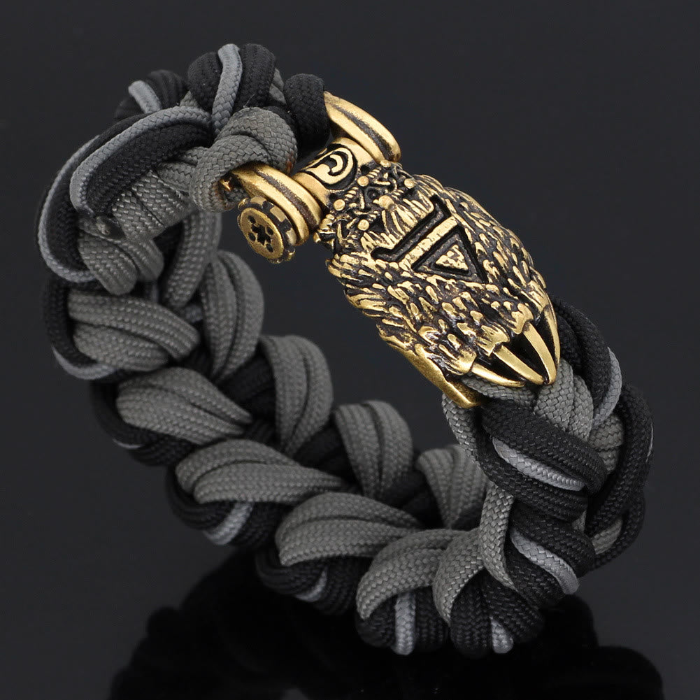 WorldNorse Braided Viking Bear Paw Bracelet