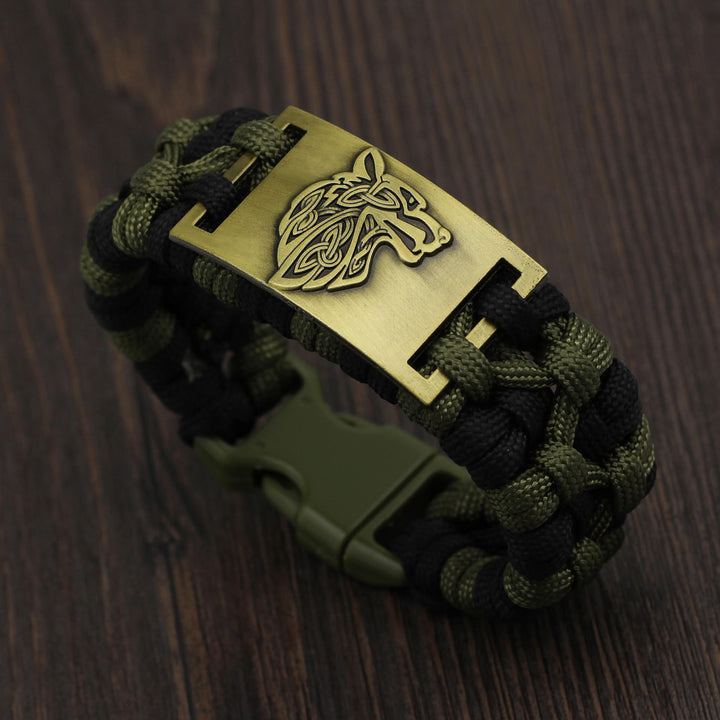 WorldNorse Braided Wolves Paracord Bracelet