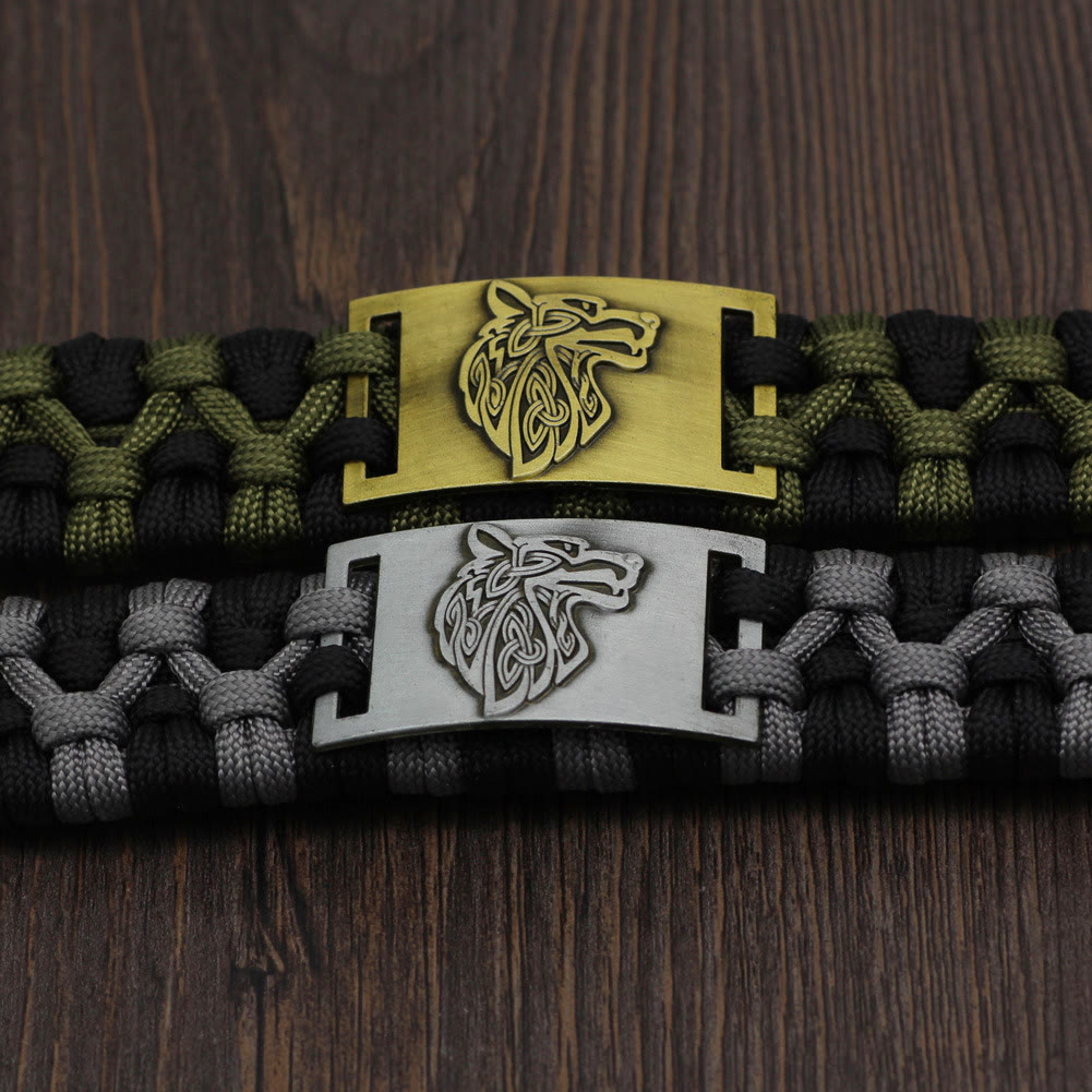 WorldNorse Braided Wolves Paracord Bracelet