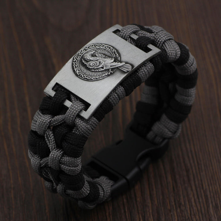 WorldNorse Braided Raven Paracord Bracelet