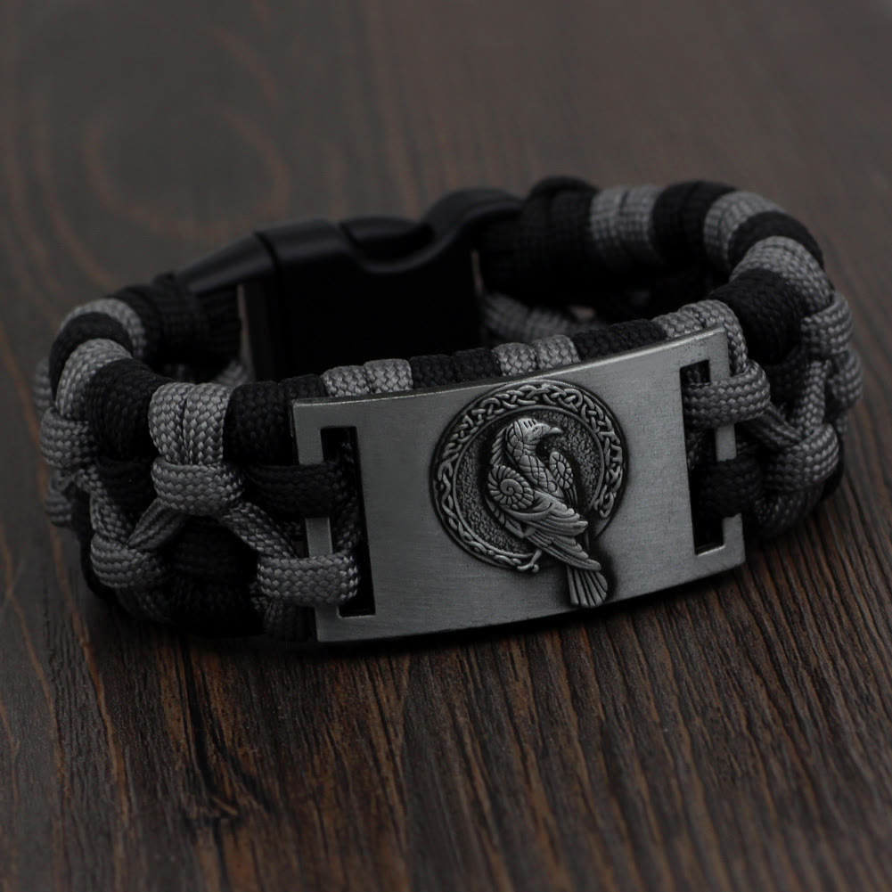 WorldNorse Braided Raven Paracord Bracelet