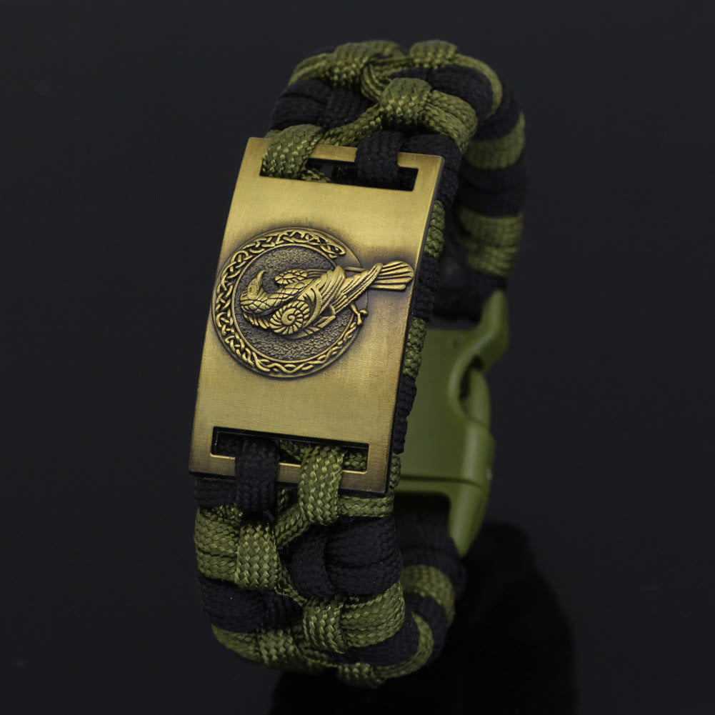 WorldNorse Braided Raven Paracord Bracelet