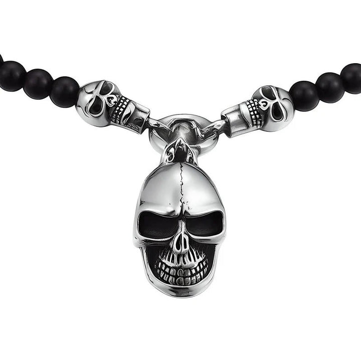 WorldNorse Glass Beads Skull Necklace