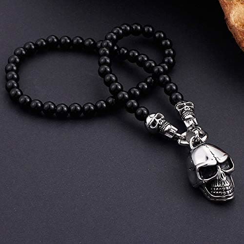 WorldNorse Glass Beads Skull Necklace