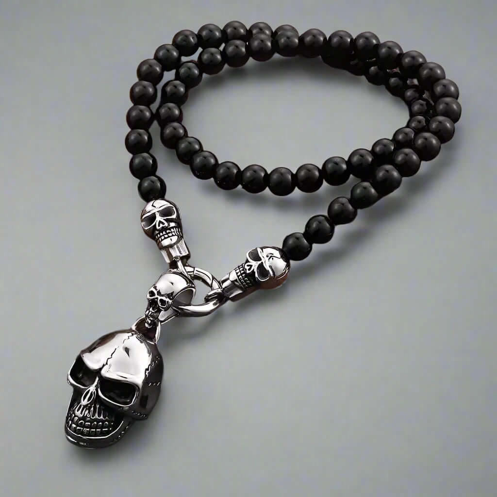 WorldNorse Glass Beads Skull Necklace - 75cm - image 0