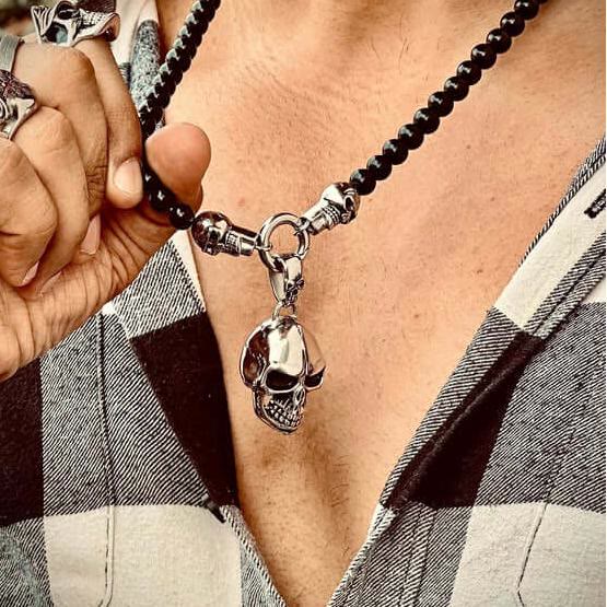 WorldNorse Glass Beads Skull Necklace - image 1