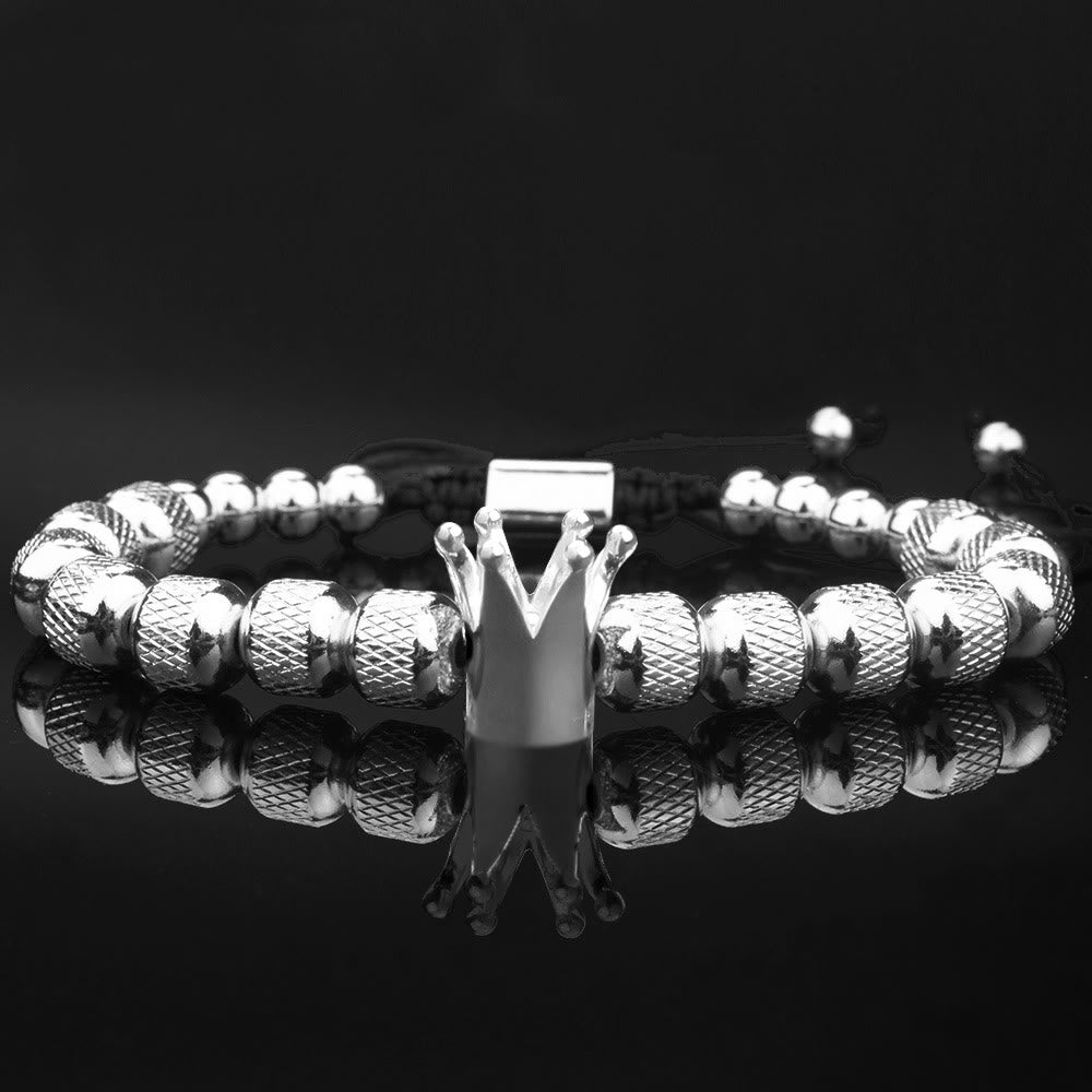 WorldNorse Royal Crown Roman Numeral Bracelet