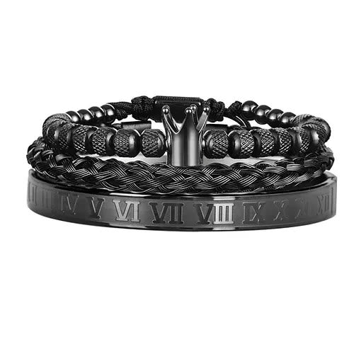 WorldNorse Royal Crown Roman Numeral Bracelet