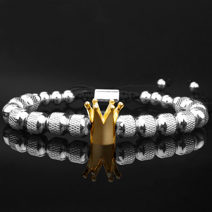 WorldNorse Royal Crown Roman Numeral Bracelet