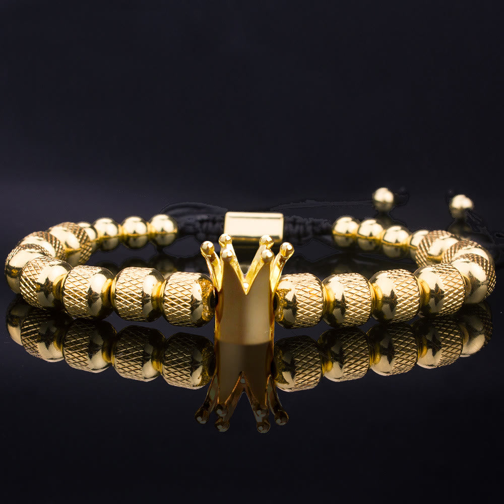 WorldNorse Royal Crown Roman Numeral Bracelet