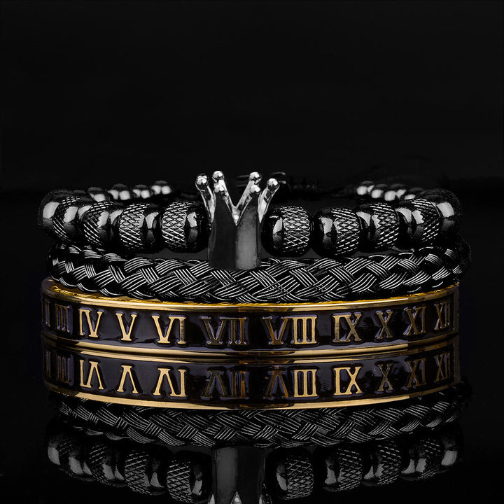 WorldNorse Royal Crown Roman Numeral Bracelet