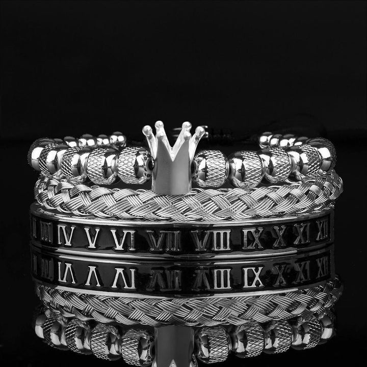 WorldNorse Royal Crown Roman Numeral Bracelet