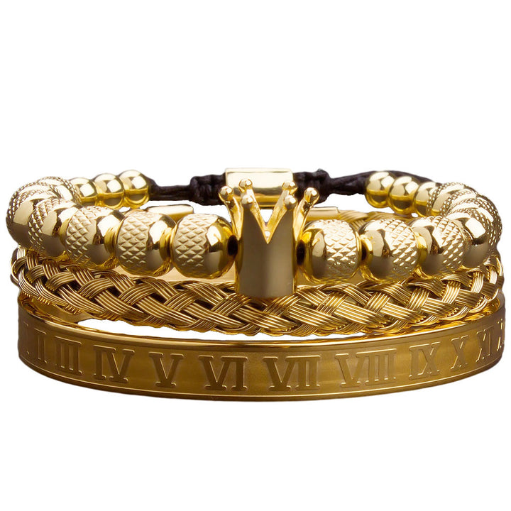 WorldNorse Royal Crown Roman Numeral Bracelet