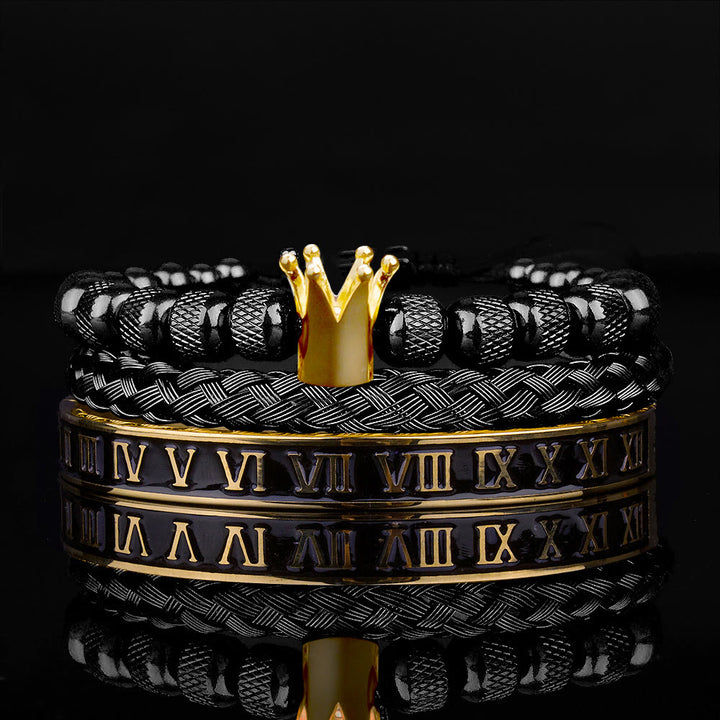 WorldNorse Royal Crown Roman Numeral Bracelet