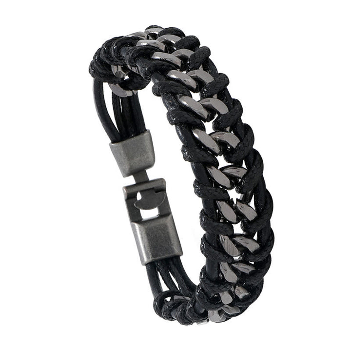 WorldNorse Leather Chain Woven Bracelet - image 3