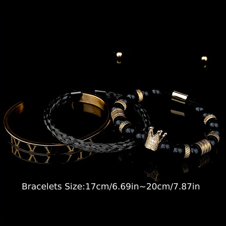 WorldNorse Royal Crown Stones Bracelet Set