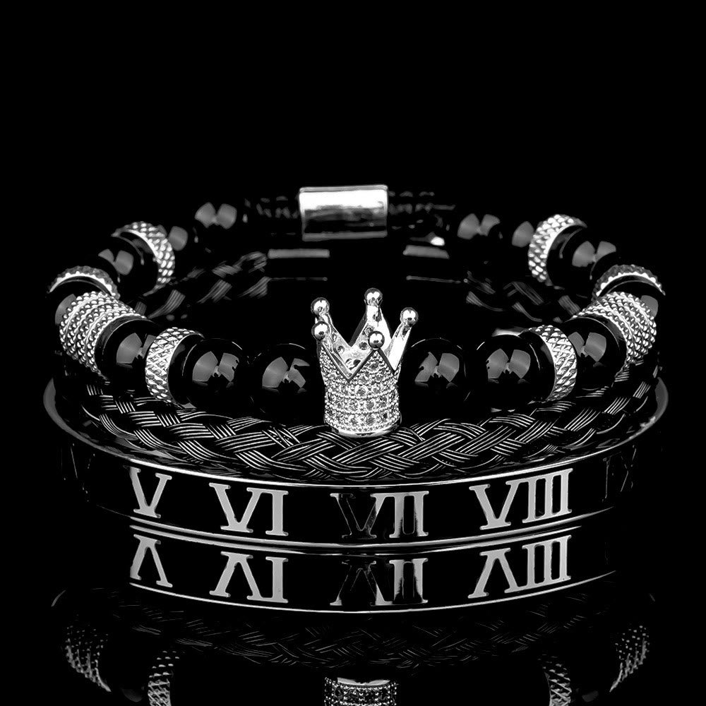 WorldNorse Royal Crown Stones Bracelet Set