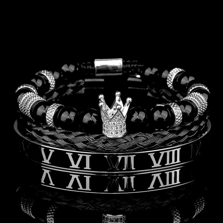 WorldNorse Royal Crown Stones Bracelet Set